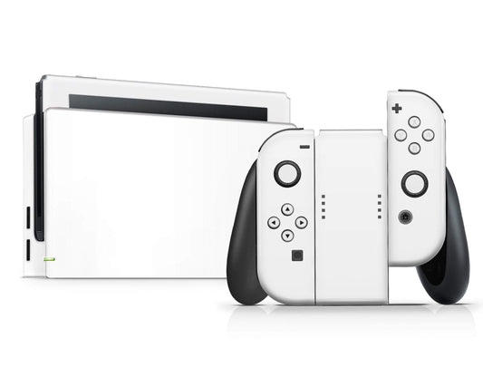 Lux Skins Nintendo Switch Avalanche White with Nintendo Logo Classic no logo Skins - Solid Colours Solid Colours Skin