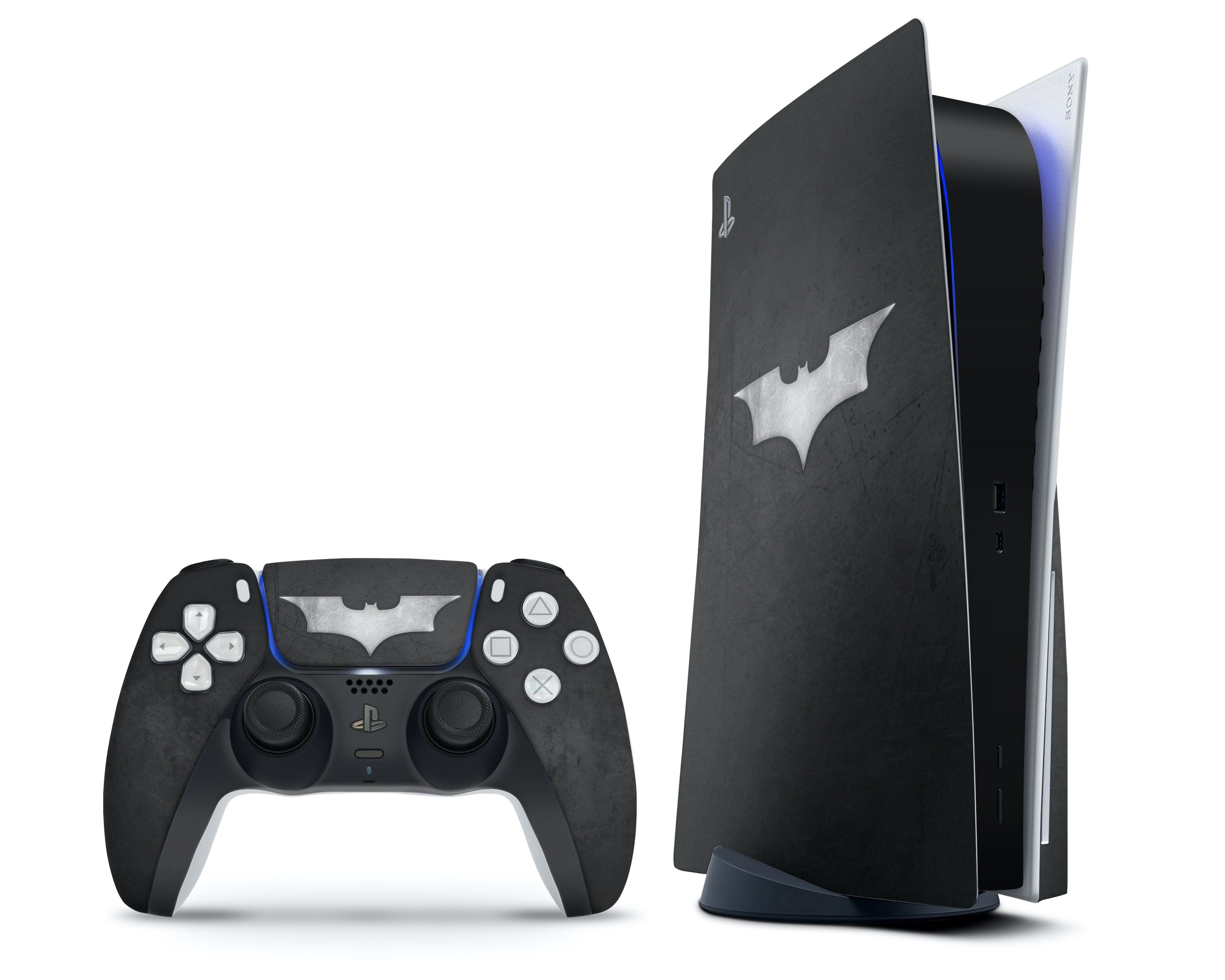 Silver Batman Symbol PS5 Skin – Lux Skins Official