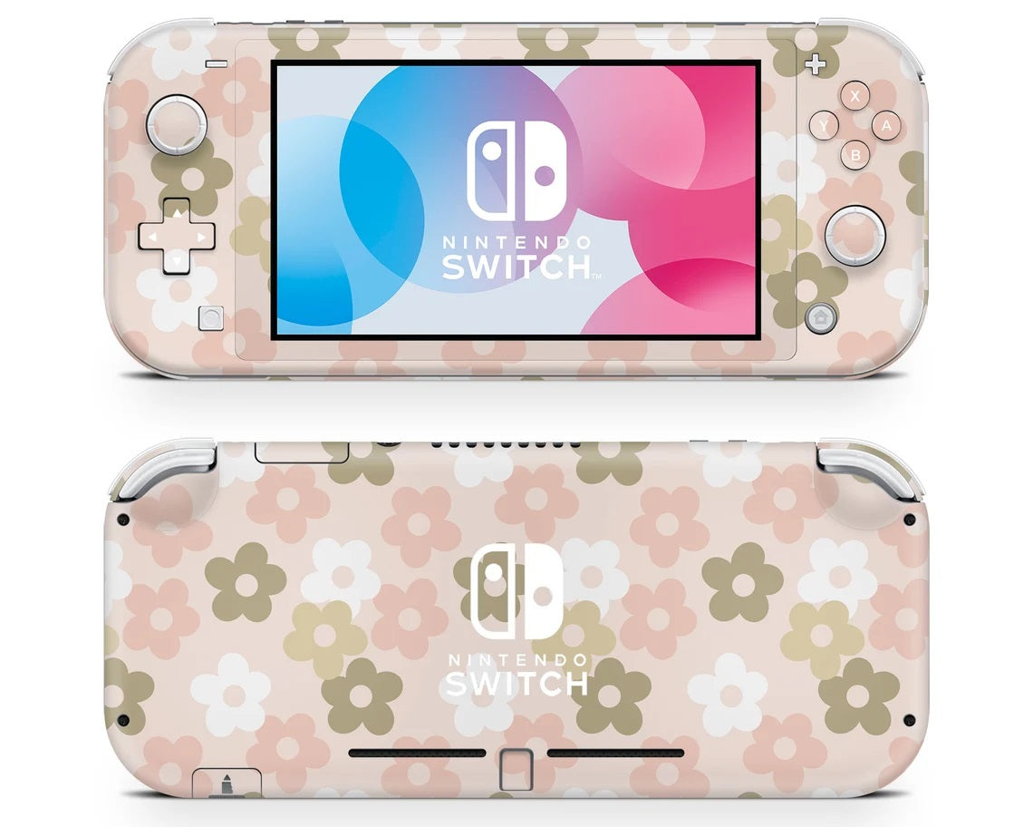 Retro Parisian Pink Floral Nintendo Switch Lite Skin