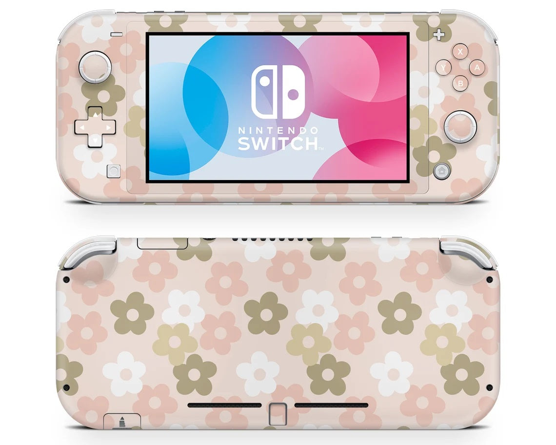 Retro Parisian Pink Floral Nintendo Switch Lite Skin