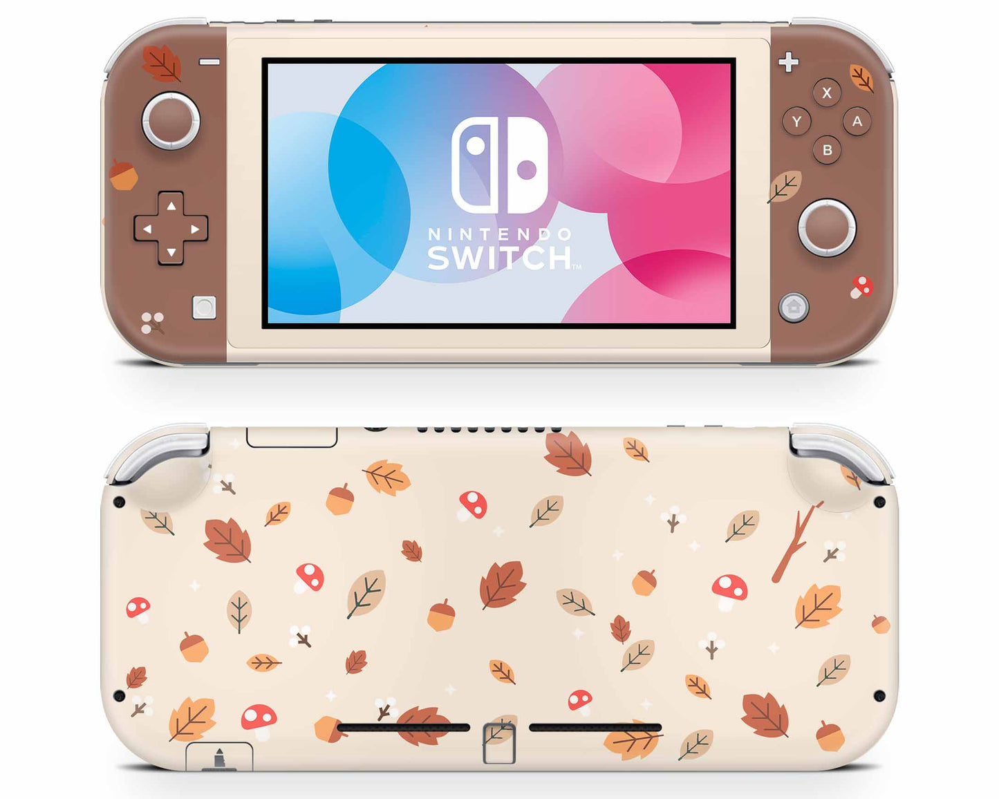 Cute Mushroom Leaves Nintendo Switch Lite Skin