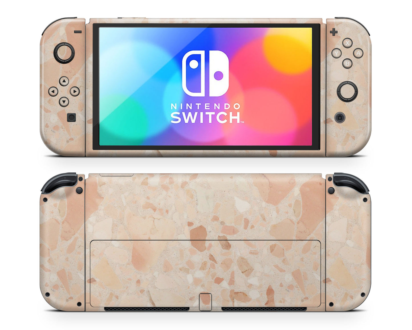 Rosy Blush Terrazzo Nintendo Switch OLED Skin