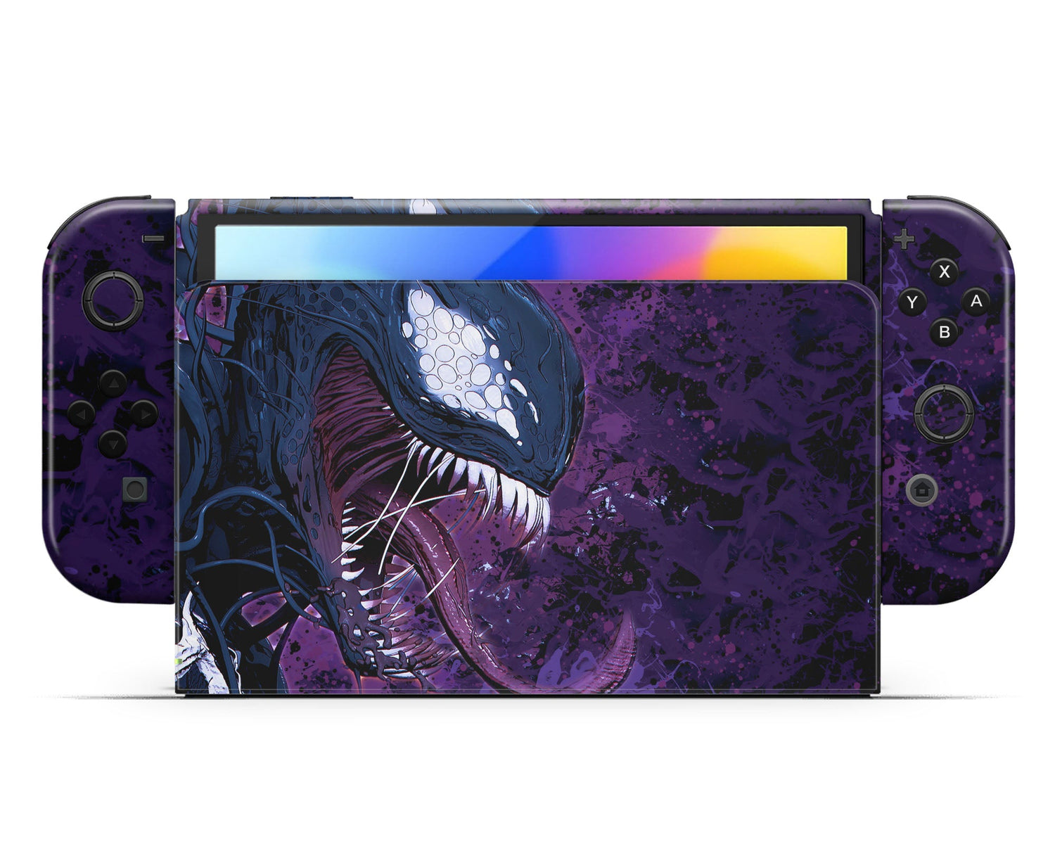 Lux Skins Nintendo Switch OLED Purple Venom Joycons Only Skins - Pop culture Spiderman Skin