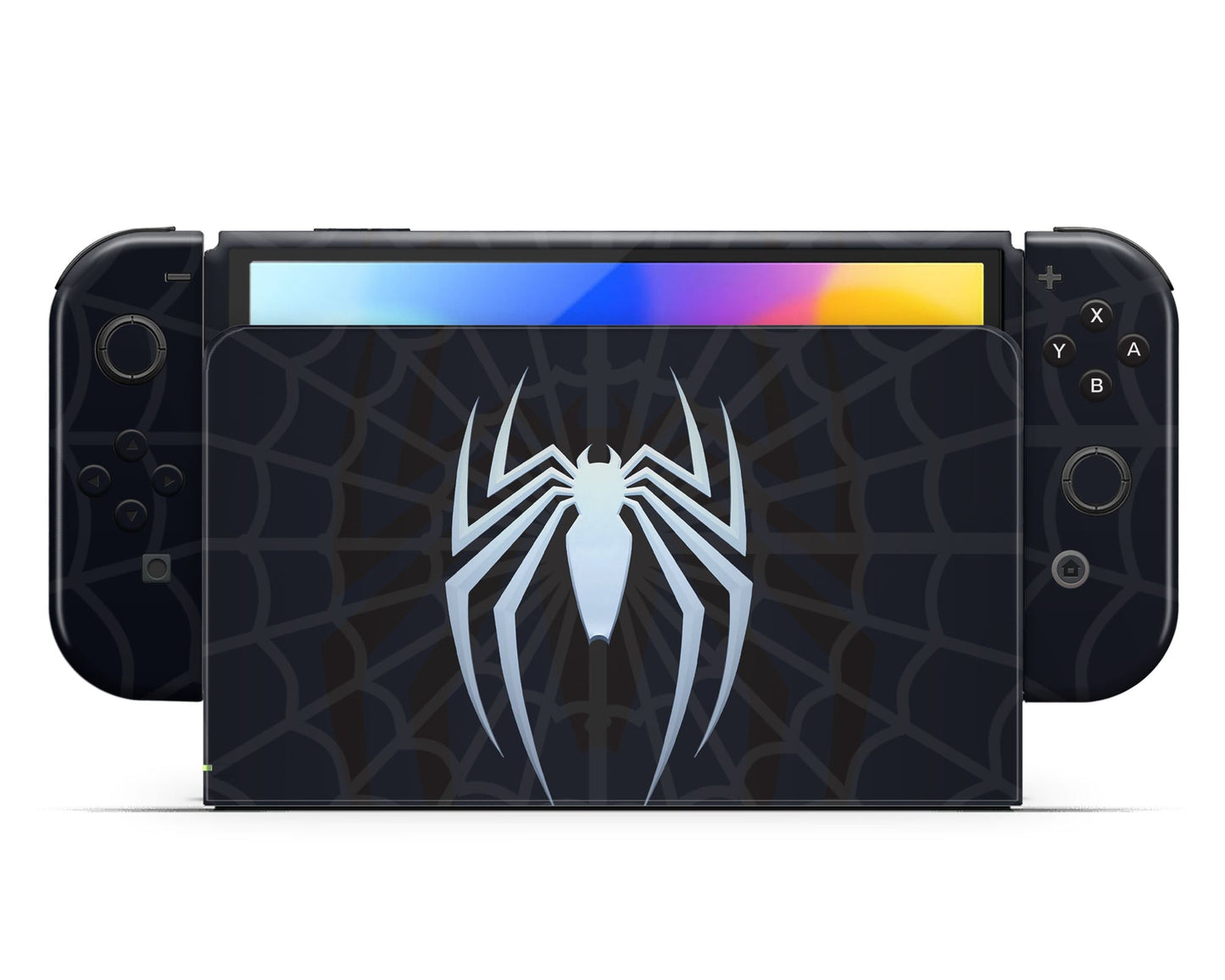 Lux Skins Nintendo Switch OLED Black Spiderman Logo Joycons Only Skins - Pop culture Spiderman Skin