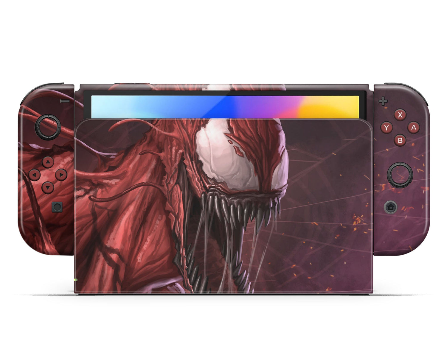 Lux Skins Nintendo Switch OLED Red Carnage Joycons Only Skins - Pop culture Venom Skin
