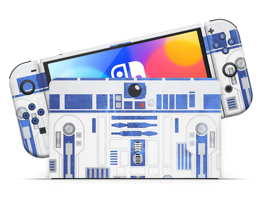Lux Skins Nintendo Switch OLED Star Wars R2D2 Full Set Skins - Pop culture Star Wars Skin