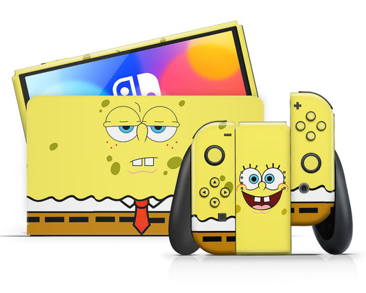 Lux Skins Nintendo Switch OLED Spongebob Squarepants Full Set +Tempered Glass Skins - Pop culture  Skin
