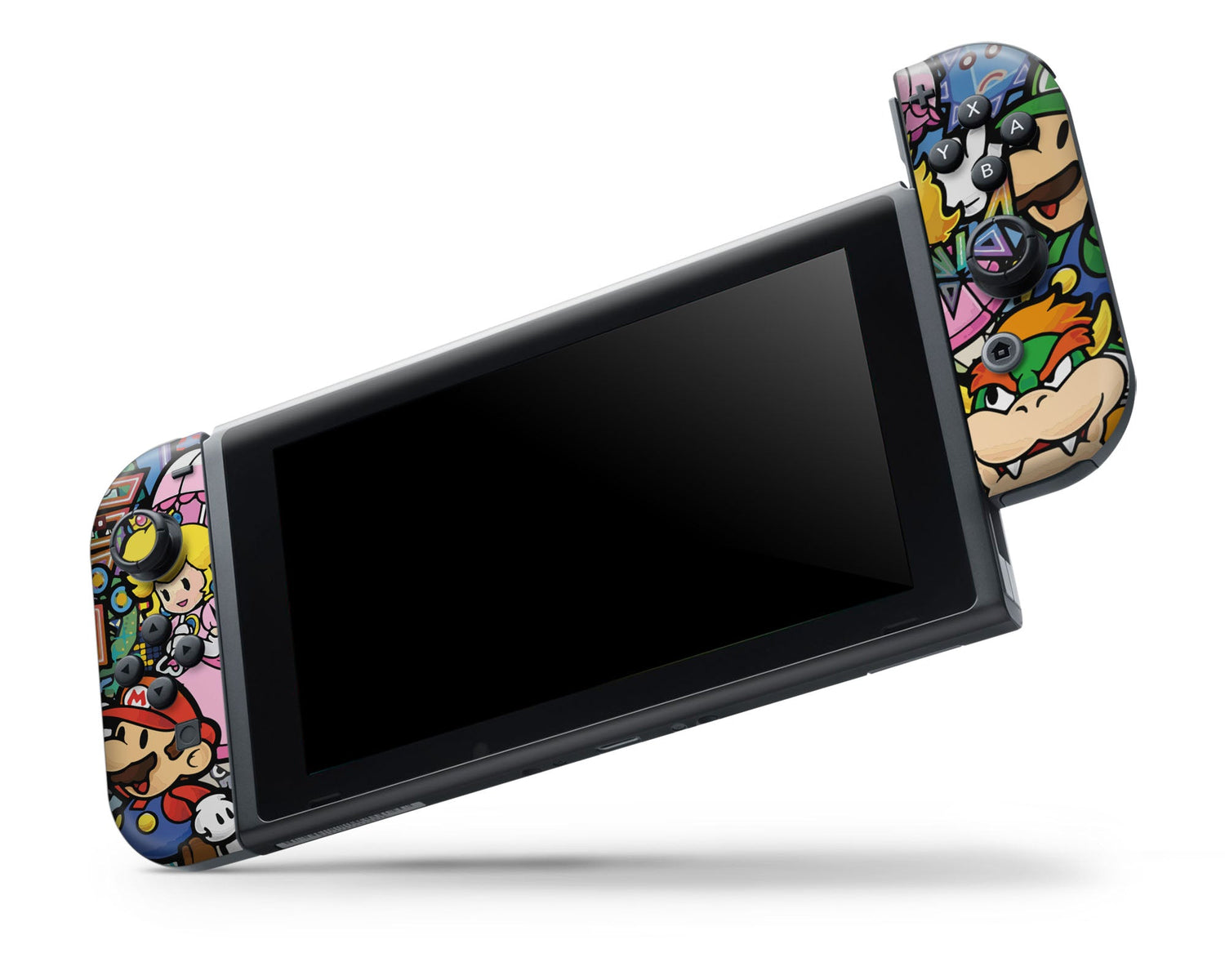 Lux Skins Nintendo Switch OLED Paper Mario Full Set +Tempered Glass Skins - Pop culture Mario Skin