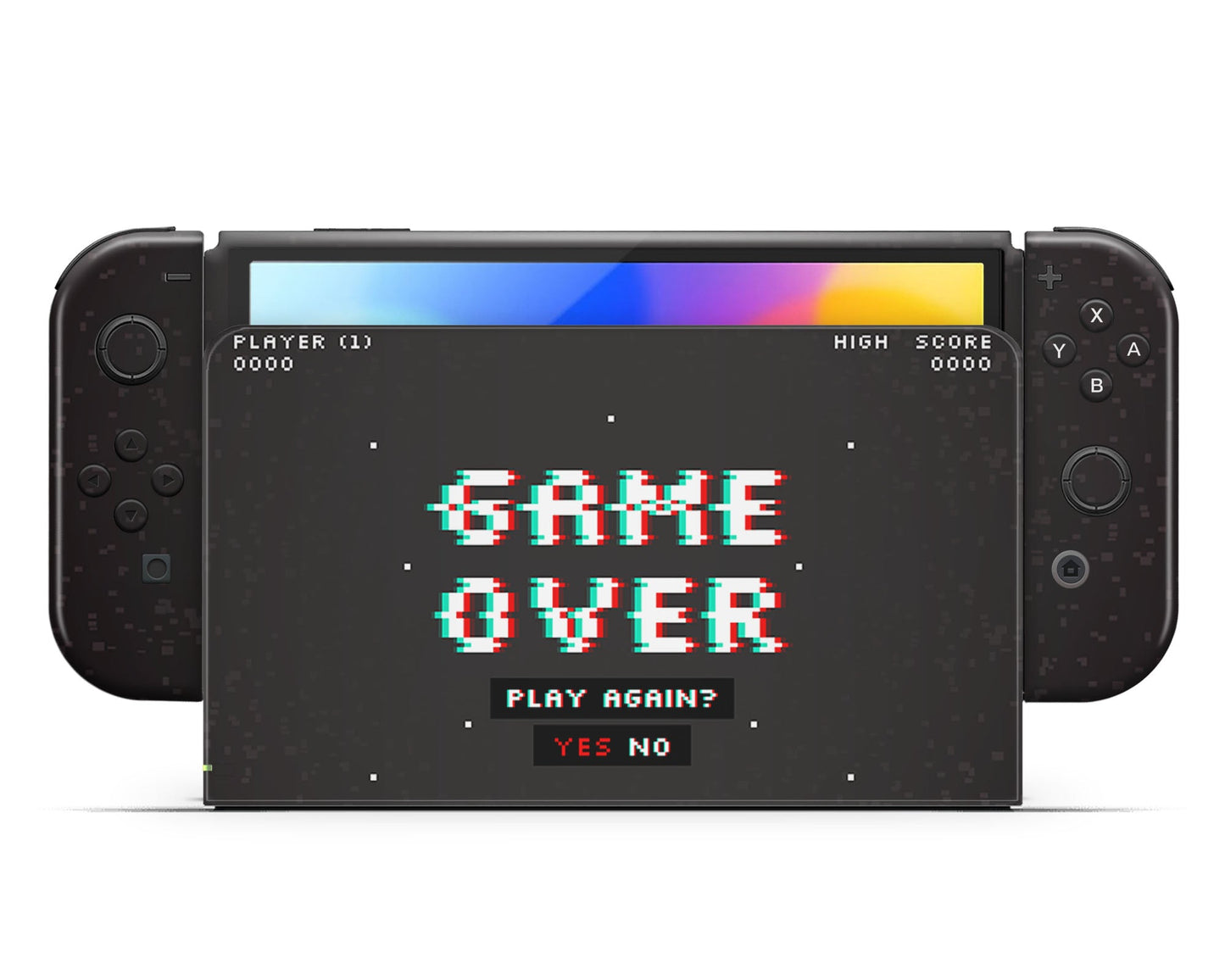 Lux Skins Nintendo Switch OLED Game Over Joycons Only Skins - Art Meme Skin