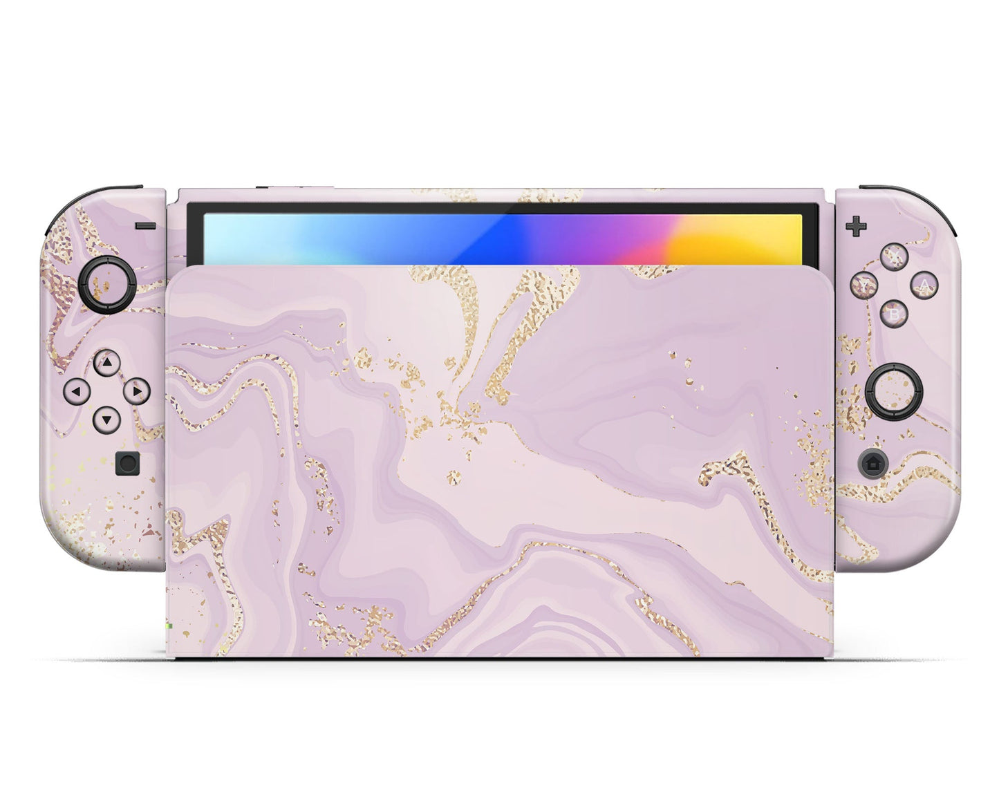 Lux Skins Nintendo Switch OLED Ethereal Lavender Marble Joycons Only Skins - Pattern Marble Skin