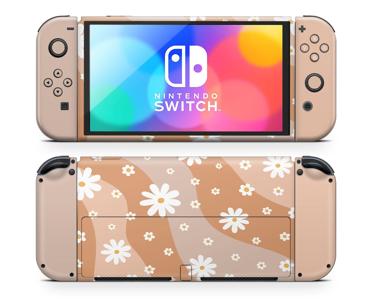 Lux Skins Nintendo Switch OLED Summer Daisy Classic no logo Skins - Art Floral Skin