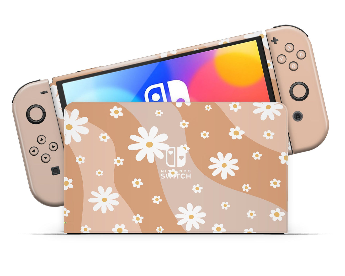 Lux Skins Nintendo Switch OLED Summer Daisy Classic no logo Skins - Art Floral Skin