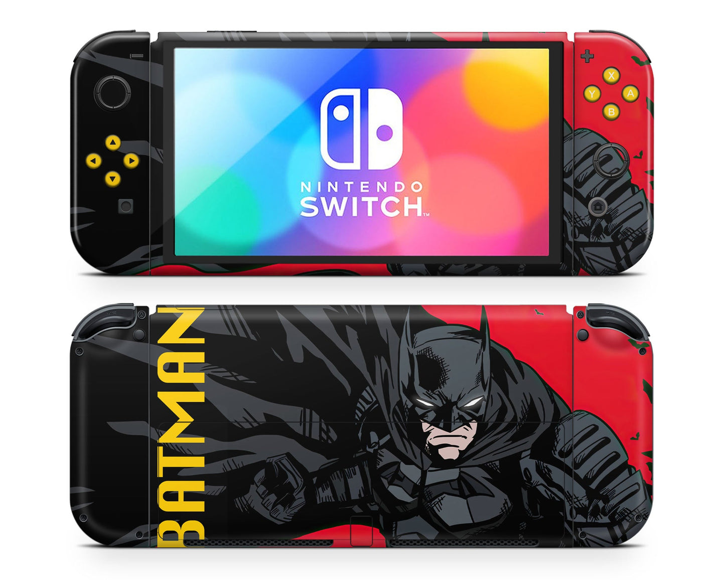 Lux Skins Nintendo Switch OLED Batman Comics Full Set Skins - Pop culture Batman Skin