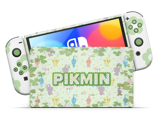Lux Skins Nintendo Switch OLED Pikmin Green Full Set Skins - Pop culture  Skin