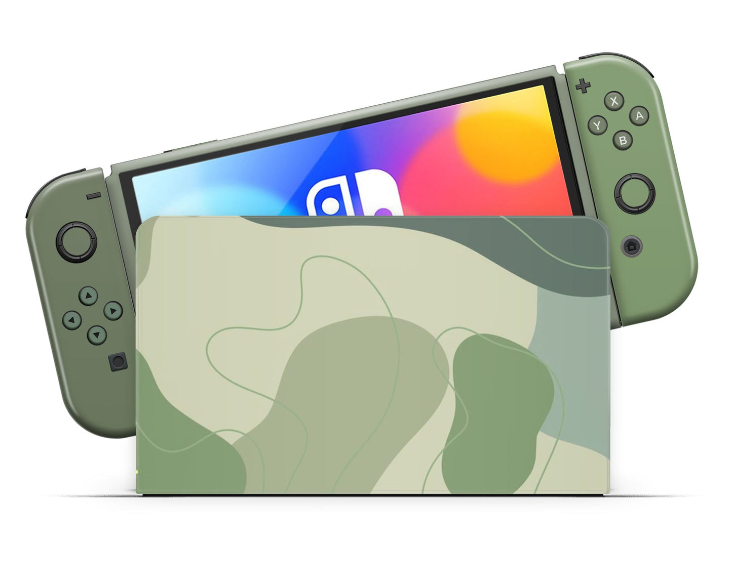 Lux Skins Nintendo Switch OLED Sage Enchanted Forest Nintendo logo Skins - Pattern Abstract Skin