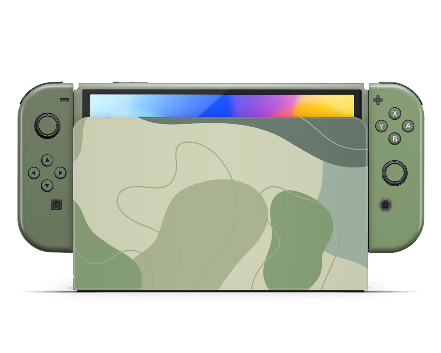 Lux Skins Nintendo Switch OLED Sage Enchanted Forest Hearts logo Skins - Pattern Abstract Skin