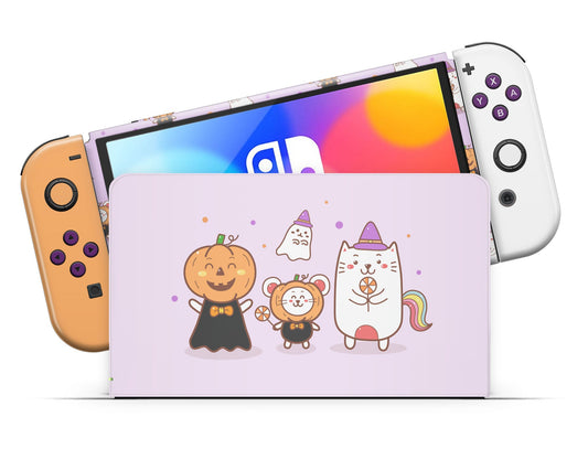 Lux Skins Nintendo Switch OLED Halloween Party Time Full Set Skins - Art Cute Skin