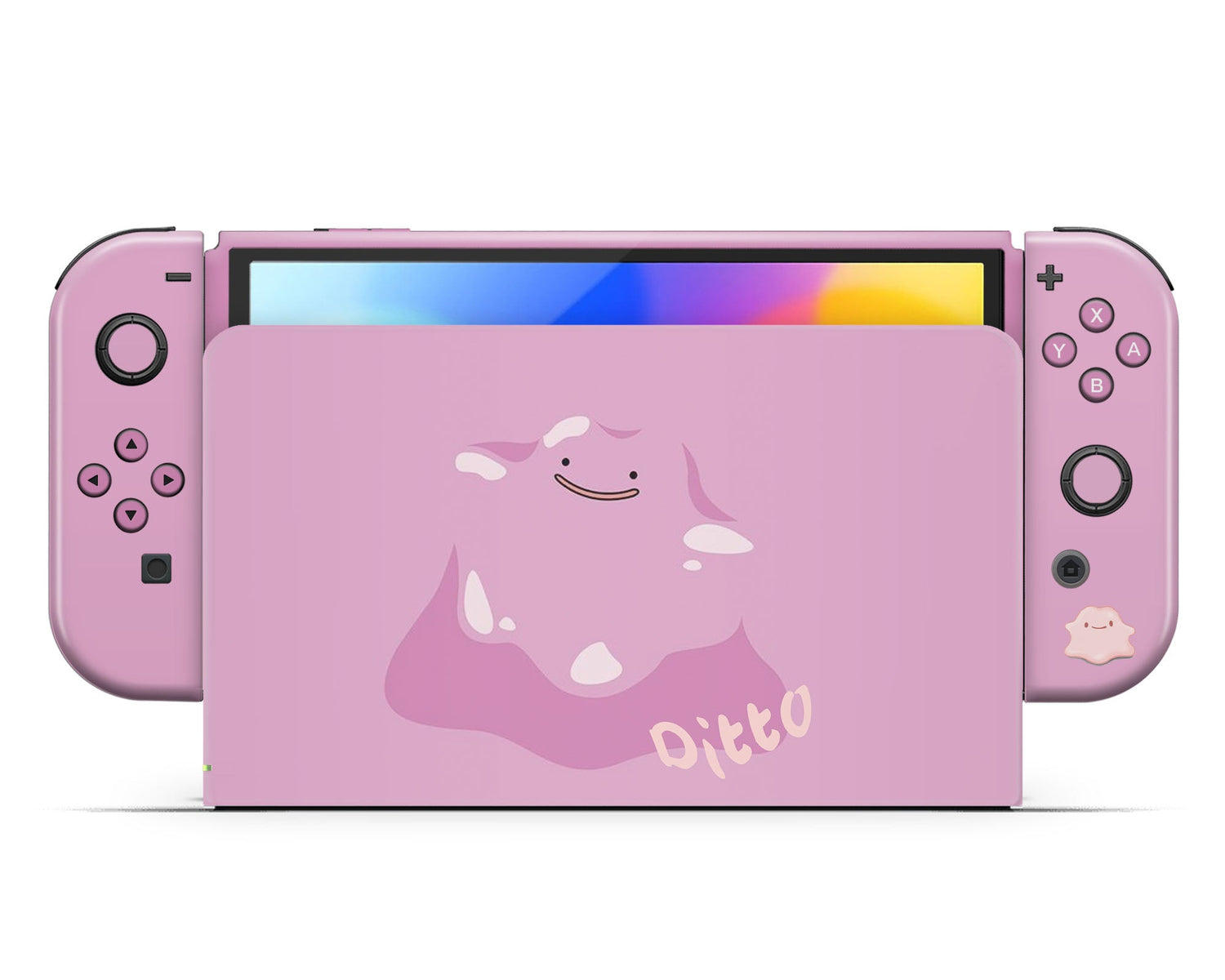 Lux Skins Nintendo Switch OLED Pokemon Ditto Minimalist Joycons Only Skins - Pop culture Pokemon Skin