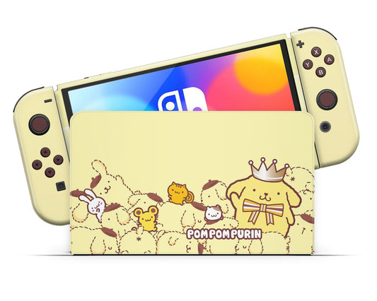 Lux Skins Nintendo Switch OLED Pompompurin Yellow Full Set Skins - Pop culture Sanrio Skin