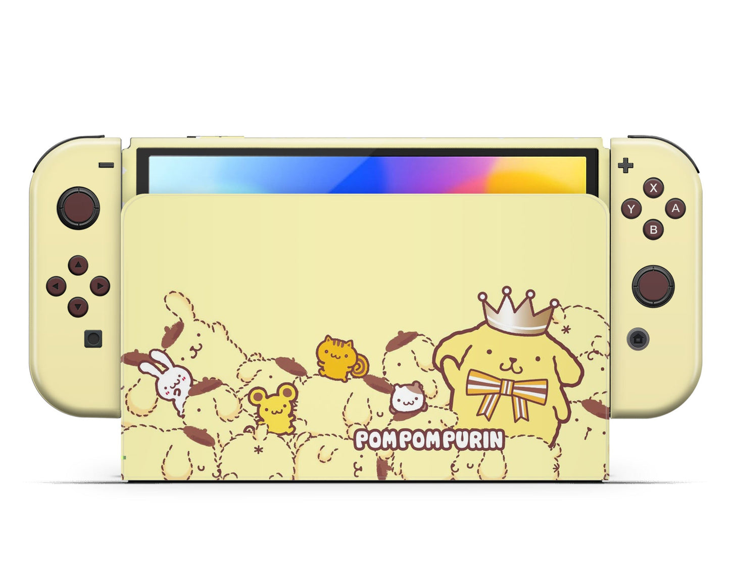 Lux Skins Nintendo Switch OLED Pompompurin Yellow Joycons Only Skins - Pop culture Sanrio Skin