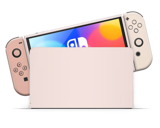 Lux Skins Nintendo Switch OLED Paris Nude Nintendo logo Skins - Solid Colours Colour Blocking Skin