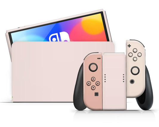 Lux Skins Nintendo Switch OLED Paris Nude Classic no logo Skins - Solid Colours Colour Blocking Skin