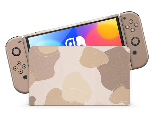 Lux Skins Nintendo Switch OLED Natural Brown Abstract Nintendo logo Skins - Pattern Abstract Skin