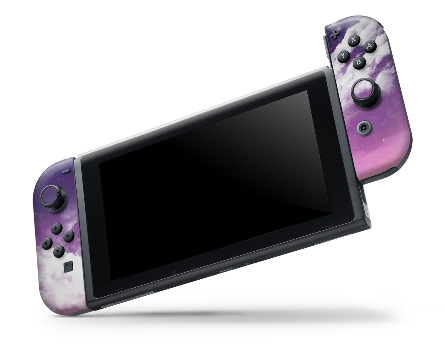 Lux Skins Nintendo Switch OLED Purple Night Clouds Nintendo logo Skins - Art Clouds Skin