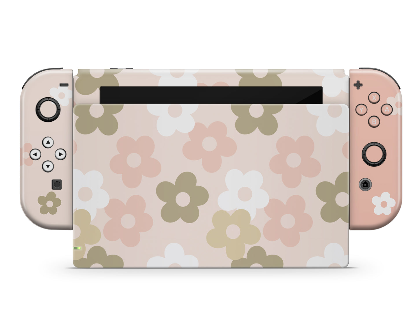 Retro Parisian Pink Floral Nintendo Switch Skin