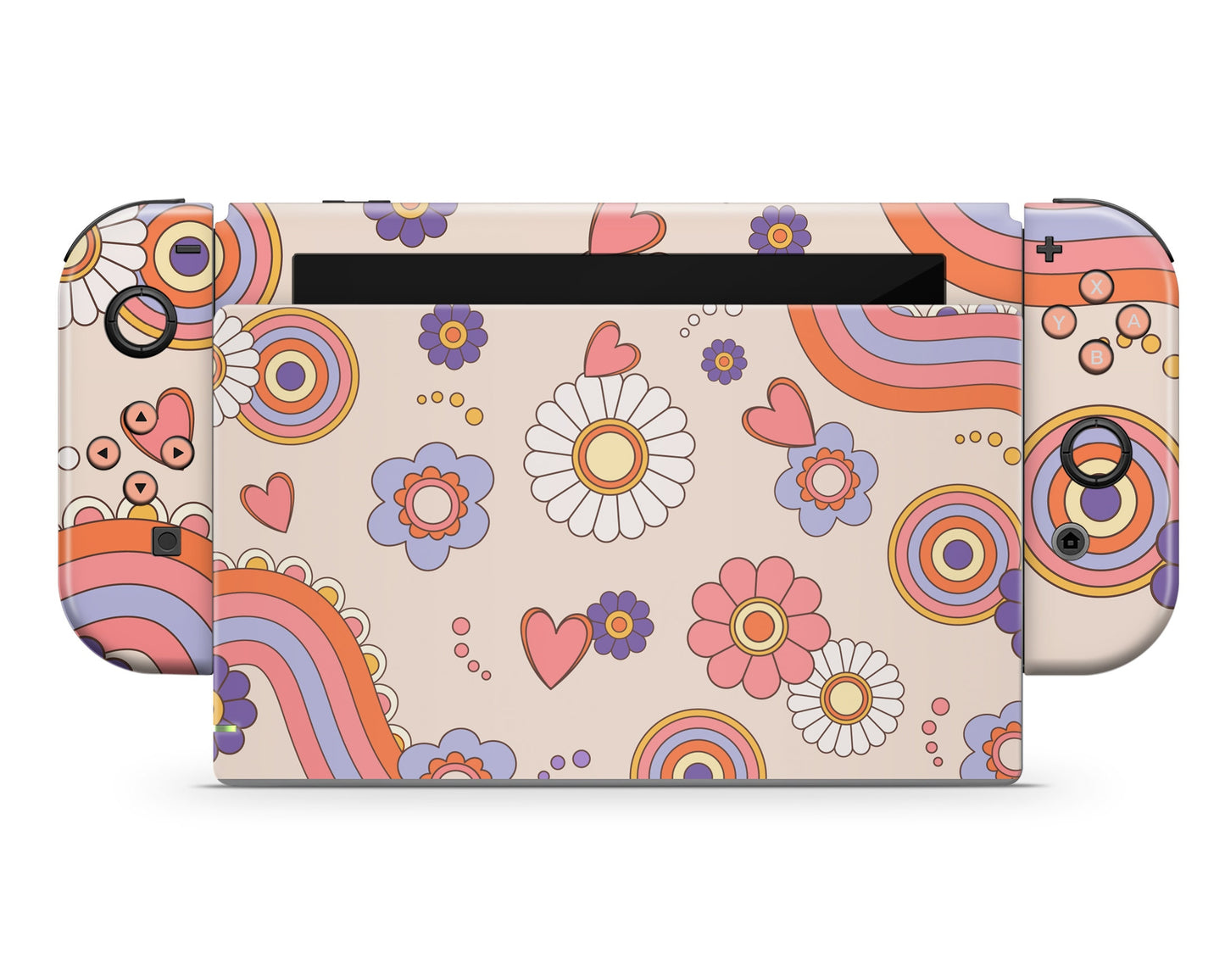 70s Groovy Floral Nintendo Switch Skin