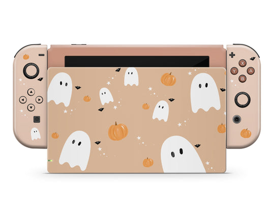 Halloween Ghost Pattern Nintendo Switch OLED Skin