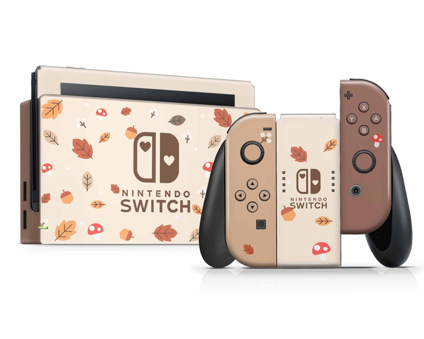 Cute Mushroom Leaves Nintendo Switch Skin