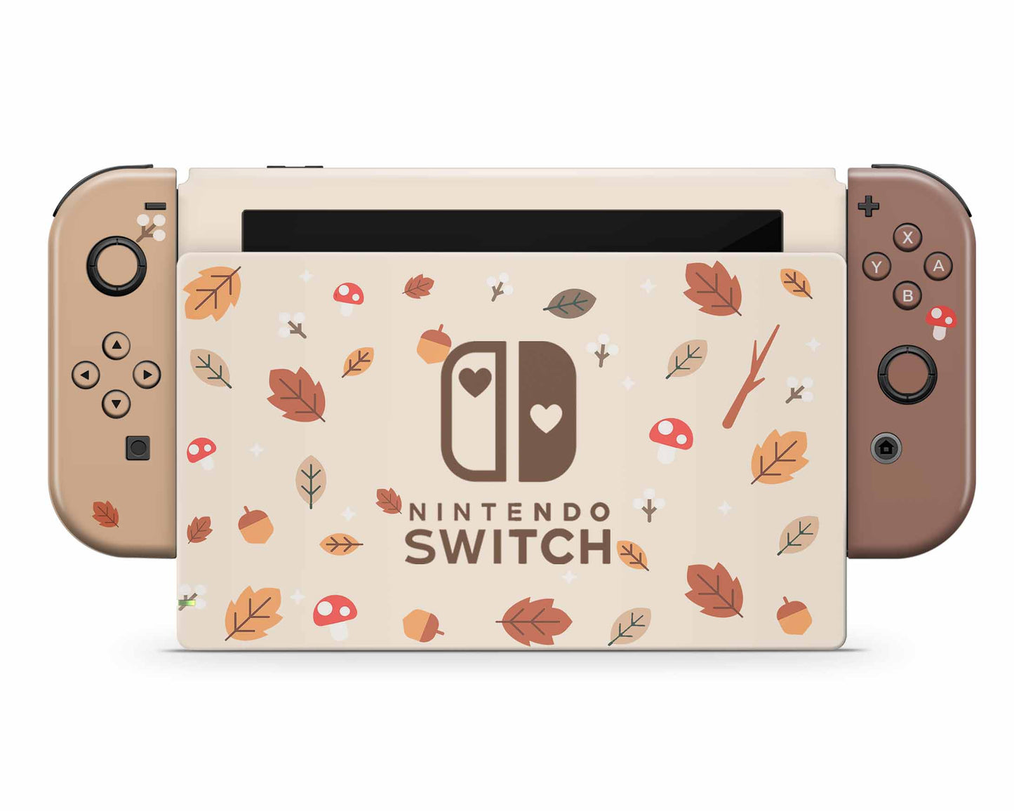 Cute Mushroom Leaves Nintendo Switch OLED Skin