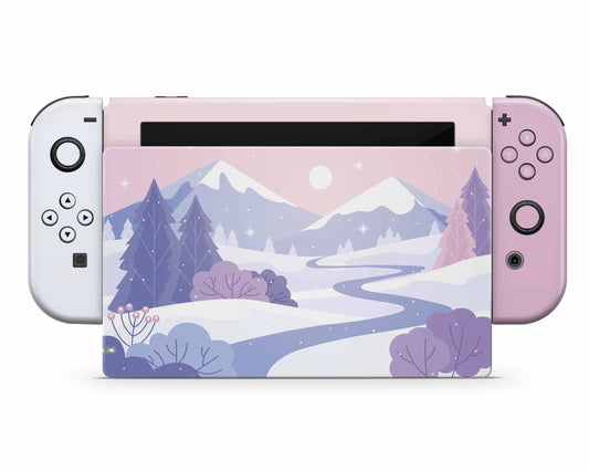 Dreamy Arctic Christmas Nintendo Switch OLED Skin