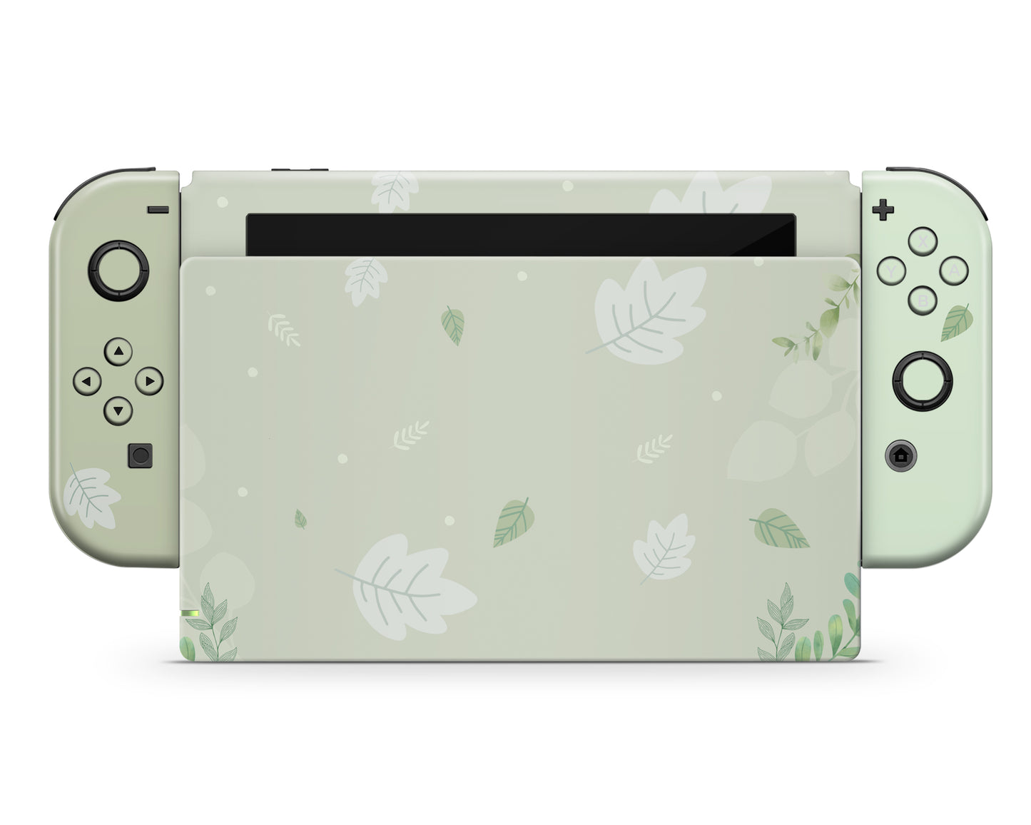 Matcha Leaves Nintendo Switch OLED Skin