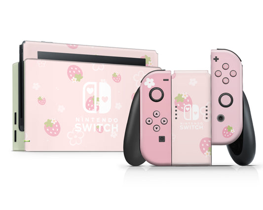 Sweet Strawberry Pink Nintendo Switch Skin