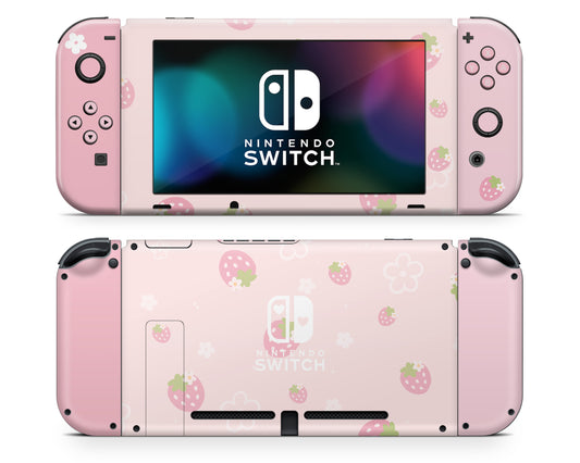 Sweet Strawberry Pink Nintendo Switch Skin