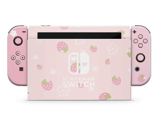 Sweet Strawberry Pink Nintendo Switch OLED Skin