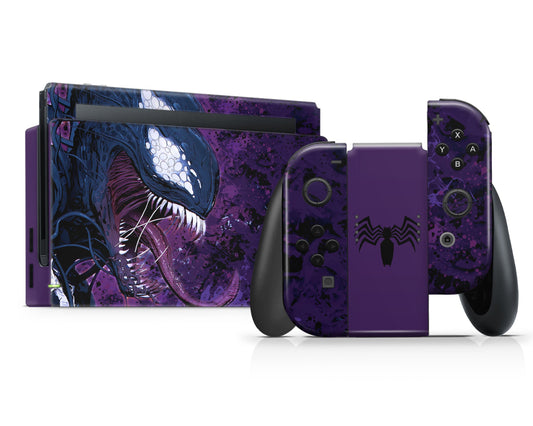 Lux Skins Nintendo Switch Purple Venom Full Set Skins - Pop culture Spiderman Skin