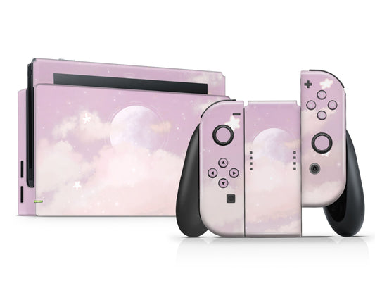Lux Skins Nintendo Switch Pink Clouds Full Set Skins - Art Clouds Skin