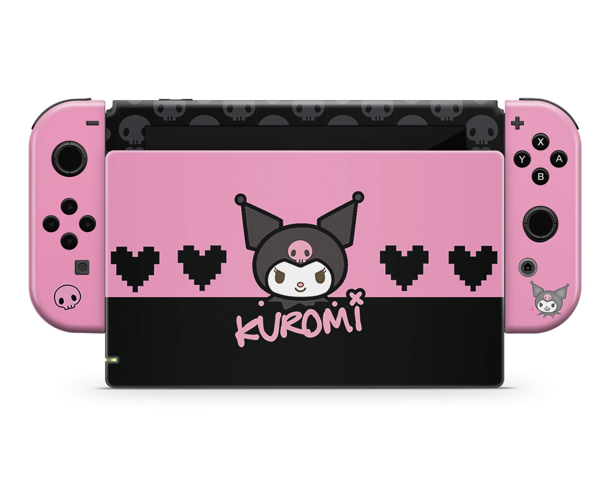 Lux Skins Nintendo Switch Kuromi Black Pink Joycons Only Skins - Pop culture Sanrio Skin