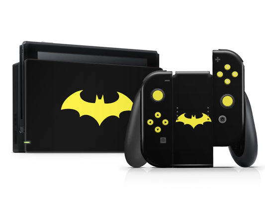 Lux Skins Nintendo Switch Batman Logo Yellow Full Set Skins - Pop culture Batman Skin