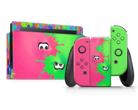 Lux Skins Nintendo Switch Splatoon Pink Green Full Set Skins - Pop culture  Skin