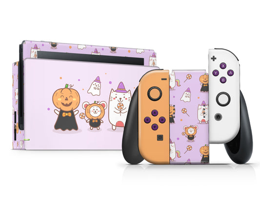 Lux Skins Nintendo Switch Halloween Party Time Full Set Skins - Art Cute Skin