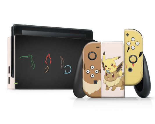 Lux Skins Nintendo Switch Pokemon Pikachu Eevee Starter Full Set Skins - Pop culture Pokemon Skin