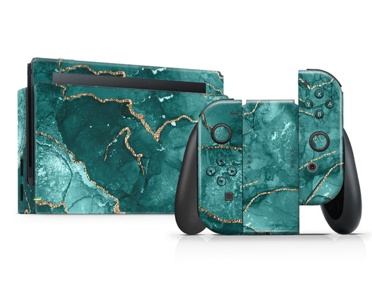Ethereal Green Marble Nintendo Switch Skin