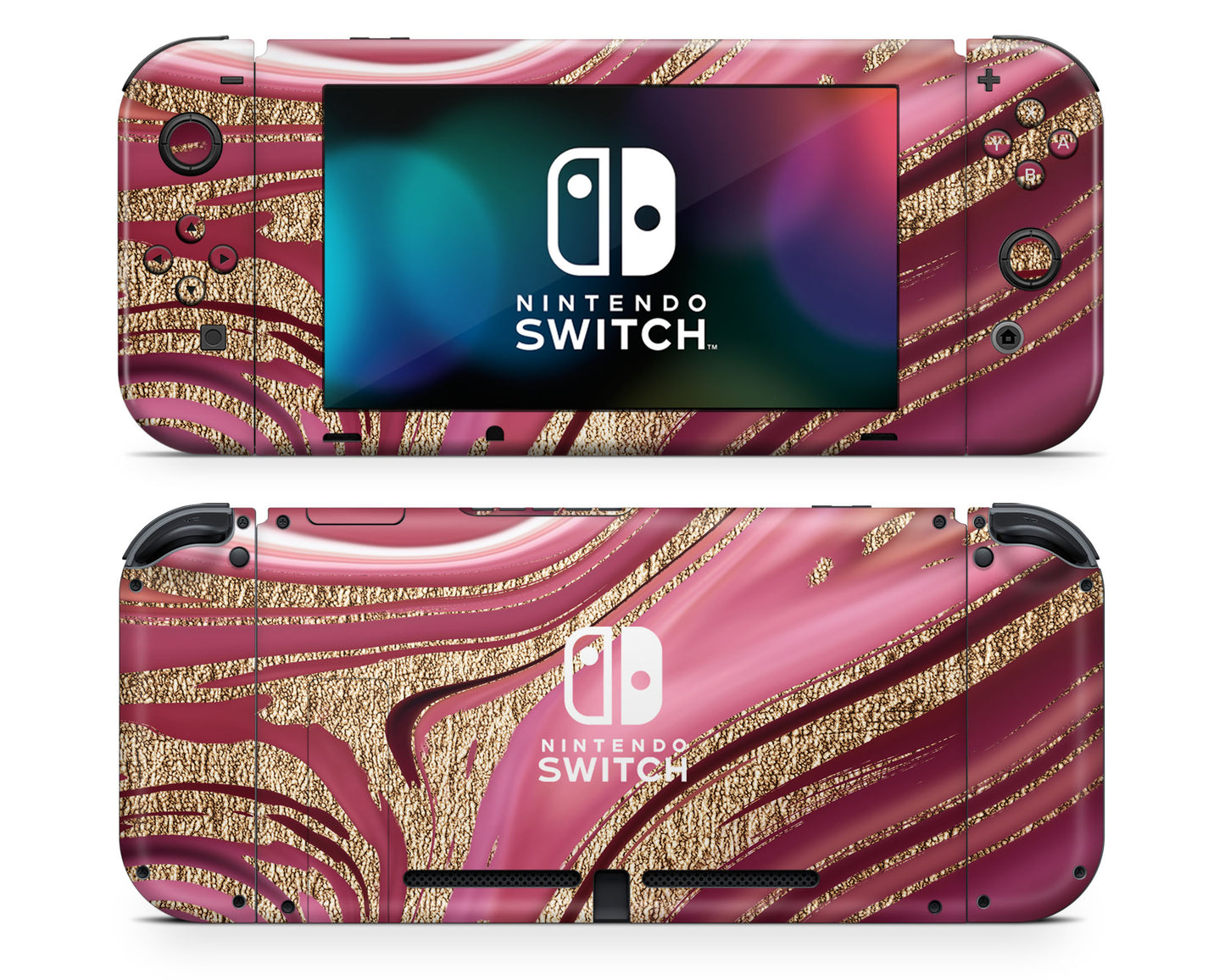 Royal Golden Pink Nintendo Switch Skin