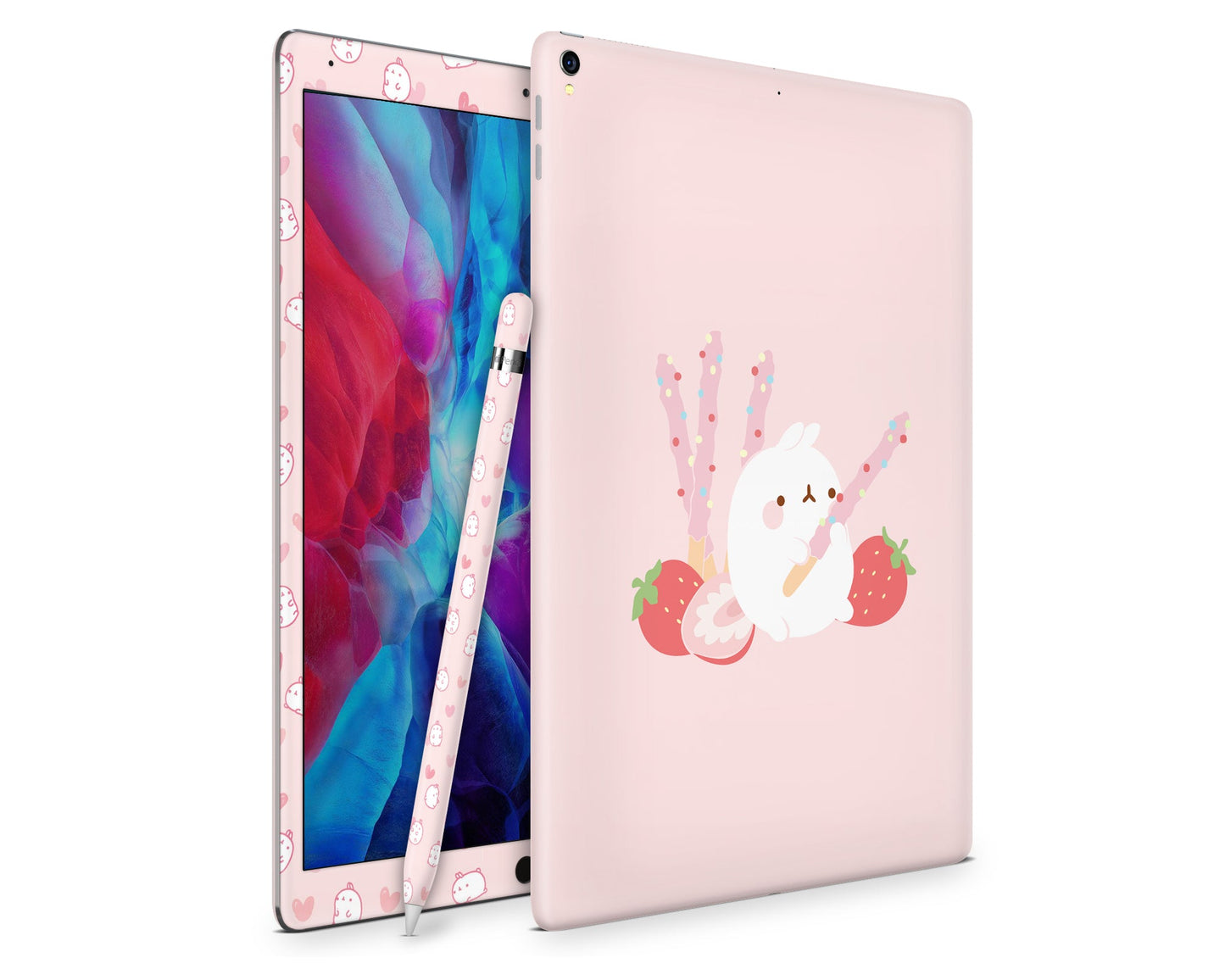 Lux Skins iPad Pink Pastel Molang Bunny Rabbit iPad Pro 12.9" Gen 5 Skins - Pop culture Molang Skin