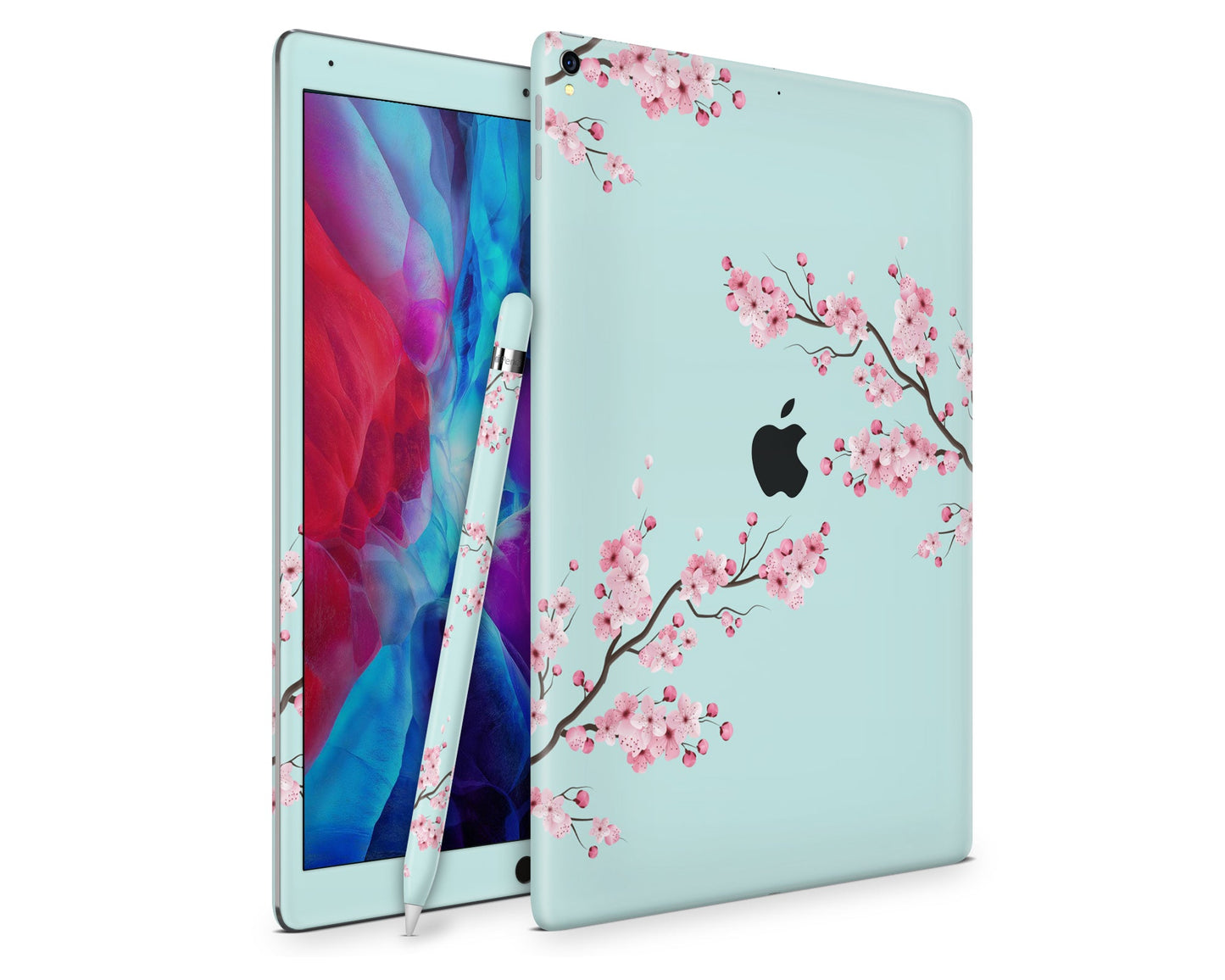 Lux Skins iPad Cherry Blossom Teal iPad Pro 12.9" Gen 5 Skins - Nature  Skin
