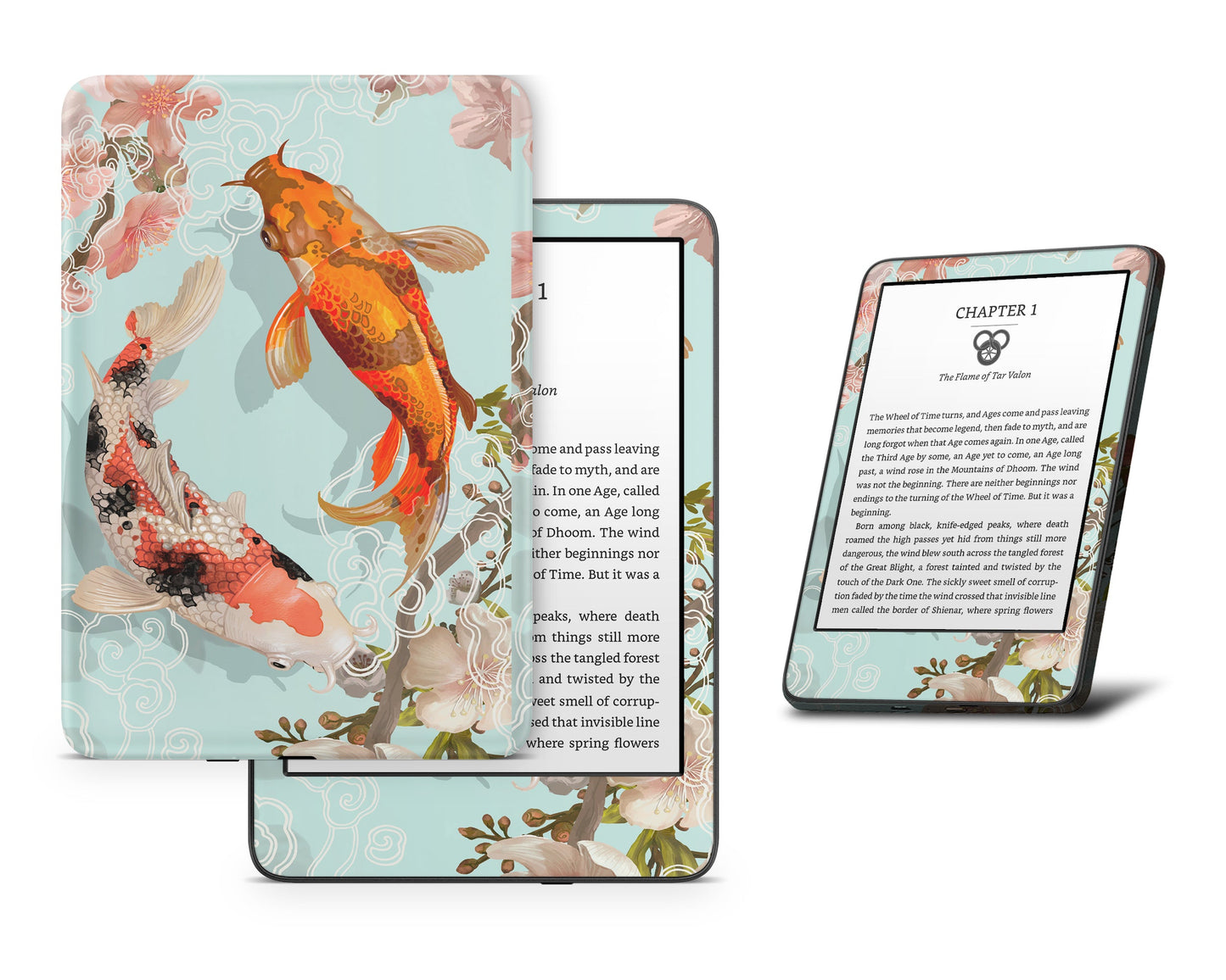 Lux Skins Kindle Yin Yang Koi Rose Light Kindle Gen 8 Skins - Art Artwork Skin
